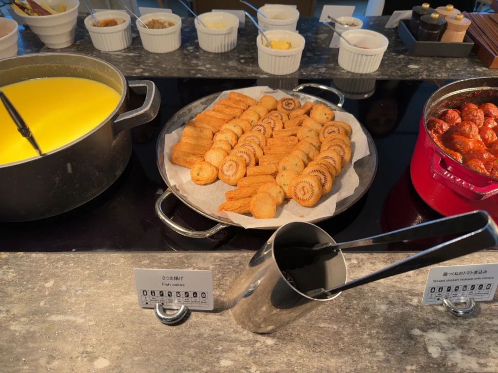 シェラトン鹿児島のラウンジの温かい料理