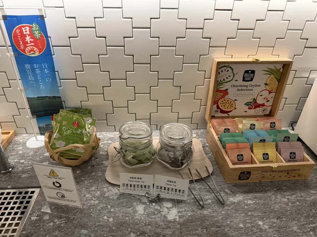 シェラトン鹿児島のクラブラウンジの飲み物コーナー