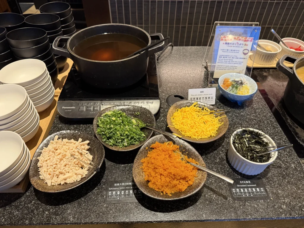 シェラトン鹿児島の朝食の鶏飯コーナー